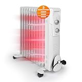 Clatronic® Ölradiator | Effiziente mobile Heizung | elektrische Heizung mit 11 Rippen | Radiator mit 3 Leistungsstufen | Slimline Heizkörper | bis zu 50qm | 2300 Watt | RA 3737
