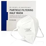 Hygiene100® 20 x FFP2-Masken, CE-zertifizierte Atemmasken, 5 Schichten, Partikelfiltermaske, hygienisch, einzeln verpackte Gesichtsmaske