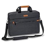 Pedea Laptoptasche Elegance Pro Notebook-Tasche 17,3 Zoll (43,9 cm) Umhängetasche mit Schultergurt und Tablet-PC Fach bis 11 Zoll (27,96 cm), Grau