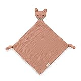 hauck Cuddle N Play, Fuchs Cork - Musselin Schnuffeltuch & Trösterchen für Neugeborene 25 x 25 cm für Neugeborene mit Tiermotiv, Kuscheltier & Einschlafhilfe, Waschbar bei 60° C