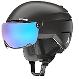 Atomic Savor Visor Stereo Skihelm mit Visier - Maximale Stoßdämpfung - Active Aircon Belüftungssystem - Hochwertige Verspiegelung für klare Sicht
