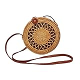 GAROZATION Rattantasche Taschen Umhängetasche Für Damen Geldbörsen Für Damen Schultergurt-geldbörse Persönlich Artikel Handtasche Kreis-geldbörse Geldbeutel Korbtasche Mini Khaki Nudel