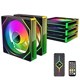 TZMRIT Prism4MAX RGB PC Lüfter 120mm 5er Pack,ARGB Gehäuselüfter 120mm,4Pin PWM Silent Computer PC Kühler Lüfter mit ARGB PWM Fan Hub Controller