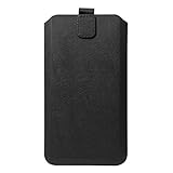 Schützende Handytasche -Sleeve mit Magnetverschluss, 6.5', Schwarz (geeignet für Samsung, Apple, Huawei, Sony, LG, Nokia, etc.)
