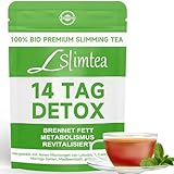 Detox Tee Zum Abnehmen, Abnehmtee – 14 Stück Natürlicher Kräuter Tees zur Fettverbrennung, Stoffwechsel-Anregung & Bauchfett-Reduktion | Sanfte Darmreinigung & Entgiftung für eine schlanke Silhouette