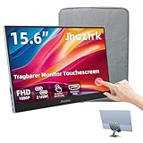 Jhcztrk Touchscreen Portable Monitor 15,6 Zoll 1080P Ultra Slim und Leichtgewicht Bezel Less FHD IPS HDR Gaming Monitors mit eingebauten Lautsprechern und VESA für Laptop Mac PC Xbox PS4/5 Switch