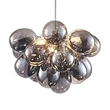 HYHDDM Bubble Ball Kronleuchter - Hängeleuchte Globus aus Glas in Champagnerfarben, Moderne Deckenleuchte für Esszimmer oder Wohnzimmer, Sd-smokegrey, 16' X 14'