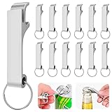 Sinofort 12 Stück Flaschenöffner Schlüsselanhänger Aluminium Bieröffner Silbrig Schlüsselanhänger Flaschenöffner Mini Bottle Opener für Bar Party Camping und Familie