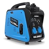 Güde Inverter Stromerzeuger ISG 2000-2 (4-Takt-OHV-Benzinmotor, 2,11/2,86 (kW/PS), max. 2000 W, 2x 230 V, Laufzeit bis 5,9 h, Tankinhalt 4,1 l, Überlastungsschutz, ECO-Funktion, Antivibrationsfüße)