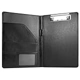 QWORK® A5 Dokumentenmappe Klemmbrett mit Deckel, Premium Schreibmappe Konferenzmappe, Halten Sie A5 A6 Dokumente und Visitenkarten