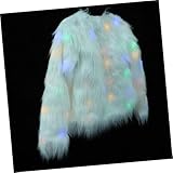 LRXIYODE LED Damen Kunstpelzjacke mit Integrierten Lichtern Weiße Cosplay Winterjacke S Vielseitig für Weihnachten Partys und Alltag Anzuziehen Strapazierfähiges Material