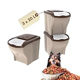 GarPet 3x Hundefutter Aufbewahrung Futtertonne Katze Futtertonne Hund Tierfutterbehälter Trockenfutter Aufbewahrung Futterbox Hund Hundefutter Box 3 x 20 L 60 L