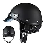 Motorrad Halbschalenhelm - Motorradhelme Für Herren - Belüftetes Fahrradhelm-Motocross-Design Mit Integriertem Sonnenschirm Für City- Und Freizeitnutzung Im Skateboard Fahrrad Rollerbereich
