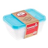 keeeper Frischhaltedosenset 3-teilig, 3 x 1,25 l, 20,5 x 15,5 x 6,5 cm, Fredo Fresh, Blau Transparent