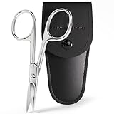 SCHWERTKRONE® Nagelschere [MADE IN GERMANY] - Hochwertige Fingernagelschere mit Nagelscheren Etui - Nail Scissors - Maniküre Schere Gebogen - Nagelhautschere extra Fein & Scharf