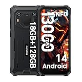 Blackview BV6200 Pro 13000mAh Outdoor Handy Ohne Vertrag Android 14,18GB+128GB Outdoor Smartphone Wasserdicht,98DB Lautsprecher,Helio P35 2.3Ghz,6.56' HD+ Baustellenhandy, Dual 4G/OTG/GPS/13MP/NFC