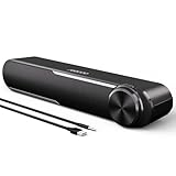 Jeecoo A30 PC Lautsprecher,Computer Lautsprecher für Pc,USB Powere PC Soundbar Schwarz, Lautsprecher Boxen für Pc, Laptop,Monitor,Ipad,Tablets,Smartphone (USB+3.5mm