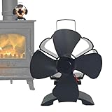 Holzbrenner-Ventilator Wärmebetrieben – Aluminium, geräuschlos, nicht elektrischer thermoelektrischer Ofenventilator für Kamineffizienz, zirkuliert warme Luft für Holzbrenner und Pelletheizungen