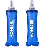 TRIWONDER TPU Faltbarer Trinkflaschen, Soft Flask, Wasserflasche BPA-Frei Sportflasche für Trinkrucksack Fahrrad Sport (250 ml - 2 Stücke)