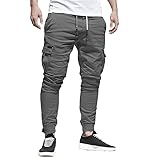 Jogginghose Herren Baggy Trainingshose Sporthose Herren Lang Elastische Cargohose Arbeitshosen Männer Freizeithose Outdoor Hosen Laufhose Sweatpants Fitnesshose Sweathose Wanderhose Jogger Hose