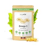 Omega 3 Vegan aus Algenöl – 120 Kapseln, hochdosiert mit 600 mg EPA & DHA pro Tagesdosis (Triglycerid-Form) – Ideal für Veganer, laborgeprüft, nachhaltig produziert in Deutschland