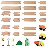 KABENFIS Holz Bahnstrecken Spielzeug Port City Track Set für Mädchen und Jungen
