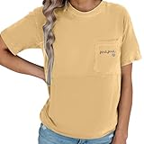 Generisch 2026-Bequeme Stillshirts für Frauen, Mama-Stilloberteile mit Reißverschluss, Used-, Schwangerschaftskleidung mit Tasche (Light Yellow, XL)