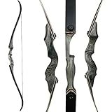 Huntingdoor 60' Profi Bogenschießen Recurvebogen 30-50lbs Erwachsene Takedown Langbogen Holzbogengriff Jagd Bogen für Rechtshand Sportbogen Bogensportler (40lbs)