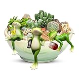 ARTGUTS 3 Stück Blumentopf Hänger Frösche Deko Figuren,Hängende Frösche Gartendeko für Draußen,Frosch Deko Set für Teichschale Tiere Dekoration Gartenfiguren,Garten Balkon Teiche Terrasse Deko