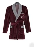 Revise Kurzer Morgenmantel für Herren RE-111 Velour Bademantel - Bordeaux C1 - Gr. M