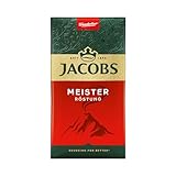 Jacobs Filterkaffee Meisterröstung, dunkle Röstung, Kaffee gemahlen, geröstet in Deutschland, ideal für Filterkaffeemaschine & French Press, Intensität 9/10, 500 g