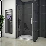 Acezanble 100cm Duschtür Nischentür Pendeltür Duschkabine Schwingtür Duschabtrennung Dusche H195cm