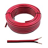 SeKi Lautsprecherkabel Rot/Schwarz 2x 0,50mm² – 10 Meter Ring | CCA-Kupfer Boxenkabel für klaren Sound bei HiFi, Heimkino und Car-HiFi mit Polaritätskennzeichnung