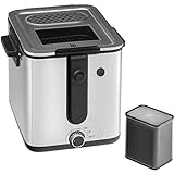 WMF Küchenminis Mini Friteuse mit Fett/Öl, mini Fritteuse mit Kartoffelschneider, 1000 W, herausnehmbarer Ölbehälter, für knusprige Pommes, edelstahl matt