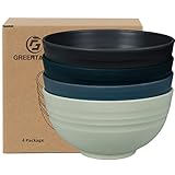 Greentainer Schüssel 24 OZ Müslischalen/Salatschalen, 4er 710ml Unbreakable Cereal Bowls|Obstschale, Suppenschüssel für Kinder und Erwachesene|Leicht & Bruchsicher|Kunststoff