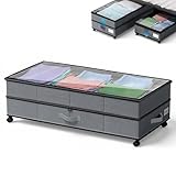 Nuvollo Verstellbare Aufbewahrungsbox für unter das Bett Grau 80 x 42 x 27 cm Oxford-Stoff Für Schlafzimmer Wohnzimmer
