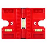 Pfostenwasserwaage | Faltbarer Mittelfinder Rohrwaage | Messwerkzeug für Bau, , Holzarbeiter | Multifunktionale faltbare magnetische Pfosten Nivellierer, Zaunwerkzeuge | 2 Blasenfläschchen