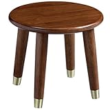 KOQAWSC Runder Holzhocker aus schwarzem Walnussholz, Massivholz, kleiner Holzhocker, Kinderhaushalt, kleine Sitzbank, Wohnzimmer, kleiner quadratischer Hocker, kleiner runder Hocker