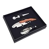 Elegantes 3-teiliges Weinset – Kellnermesser, Ausgießer & Flaschenverschluss in Geschenkbox