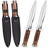 *2er Set* USA Saber - ca. 33cm großes - Jagd - Dolch - Hirschfänger - Saufänger - Saufeder - Abfangmesser - Survival - Outdoor - Messer - Hunting - Knife - extrem Hunter Dagger, silber braun