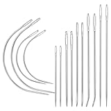 14 Stück Ledernadel Sattlergarn Ledernadeln C Nadeln Mehrere Stile Nähnadeln Leder Gebogene Nähnadel für Geldbörsen Rucksäcke Schuhe Polster Teppich Leinwand Reparatur