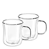 GRÄWE Doppelwandige-Thermogläser mit Henkel, 250ml, 2er Set, geschwungen