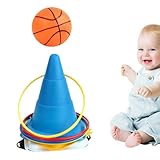 Ring-Wurf-Spielzeug, Ring-Wurf-Spiel, Indoor-Outdoor-Karnevalsspiele, 12 Wurfringe, 4 Kegel, Wurfspiel für den Hinterhof, Rasenspiel für Kinder und Erwachsene