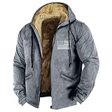 Generisch Vliesjacke Herren Übergröße Warme Übergangsjacken Winterjacke Marke Merino Lang Kapuze Arbeit Übergangsjacke Elegant Dicke Collage Fleecejacke Herren Arbeit 5XL