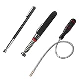 3 Stück Magnetstab Teleskop, Werkzeug Flexibler Magnetheber, Tragbares Biegbares Magnetgreifer, Ausziehbar Magnetstabgreifer, Teleskopmagnet Stabmagnet, Extra Stark (2LB 3LB 5LB)