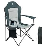 EVER ADVANCED Luxus Campingstuhl Faltbar 160 KG Belastbar Ultragroß mit Hochlehner Bequem Gepolster Klappstuhl Camp Garten Balkon Strand Camping Stuhl Sessel Gartenstuhl Anglerstuhl Regiestuhl