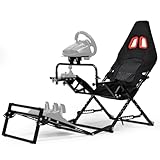 Minneer Faltbares Rennsimulator-Cockpit, kompatibel mit Logitech/Thrustmaster/Fanatec G29 G920 G923 – Verstellbarer Fahrrahmen mit Direktantrieb für ein verbessertes Rennerlebnis