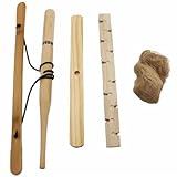 Healeved Outdoor Feueranzünder Holzfeuerbohrer Satz Leichtes Survival Werkzeug aus Naturholz Tragbar für Camping und Notfall Einzel Doppelgebrauch