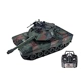 efaso Ferngesteuerter Panzer German Leopard 1:18 - Panzer ferngesteuert mit Schussfunktion, drehbarer Turm, Sound&Licht - Panzer Modell/RC Panzer Camouflage (German Leopard - Standart Set)