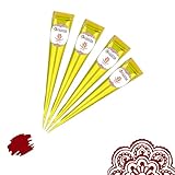 4x FADEDA Henna Kegel | 4x 25g natürliche Paste | Kastanien-Braun (Rotbraun) | 100 % pflanzlich | gebrauchsfertig & ohne PPD